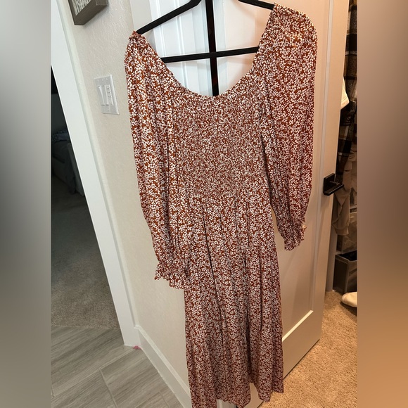 Boutique Rust brown floral ditzy dress - Picture 2 of 2